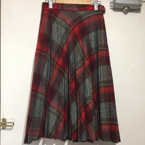 VINTAGE MIDI PLEATED PLAID SKIRTS SIZE 28